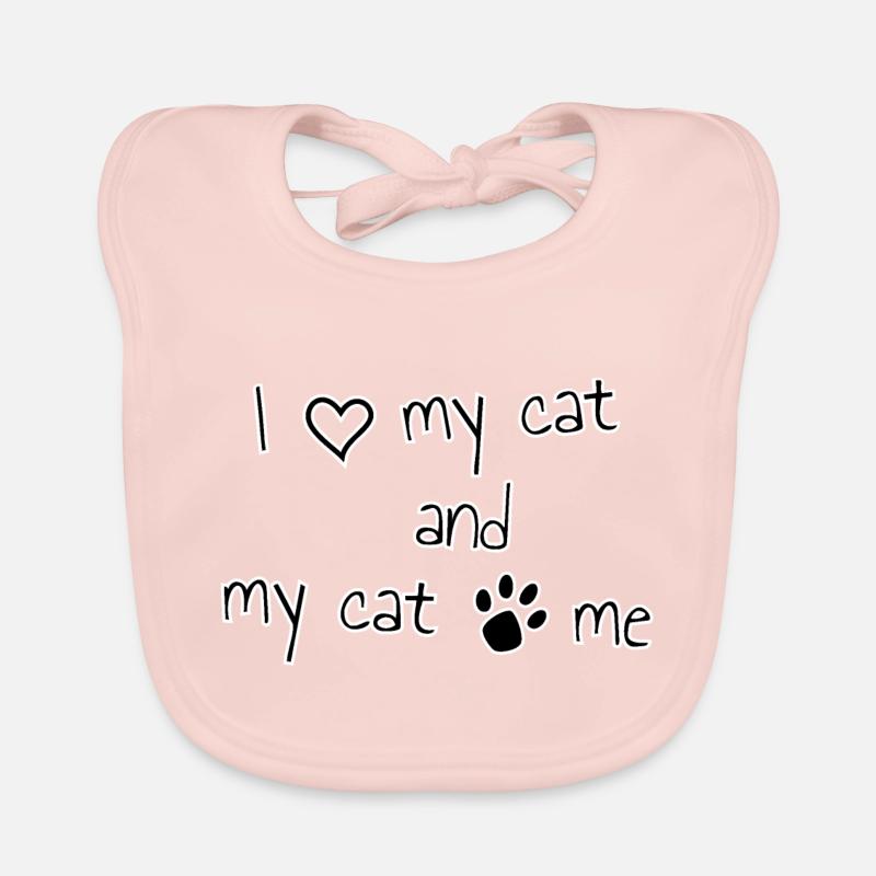 J’aime mon chat mon chat m’aime le lettrage Bavoir bio Bébé