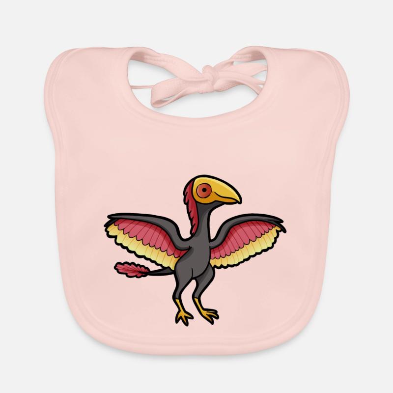Cute Archaeopteryx, Dino, Dinosaur Organic Baby Bibs