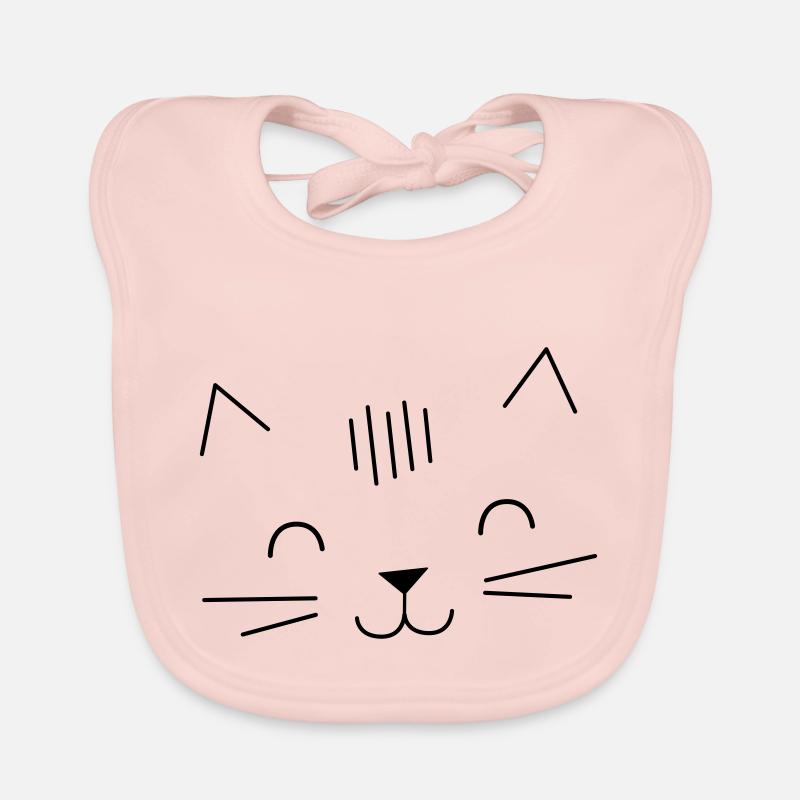 smiley chat - Bavoir bio Bébé - rose