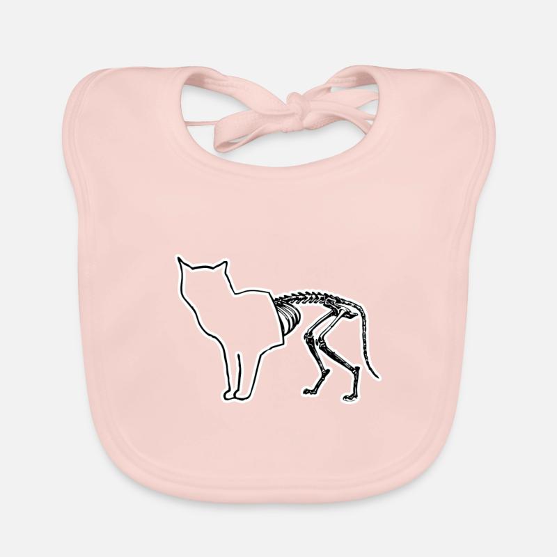 Skele Cat de Schrodinger - Bavoir bio Bébé - rose