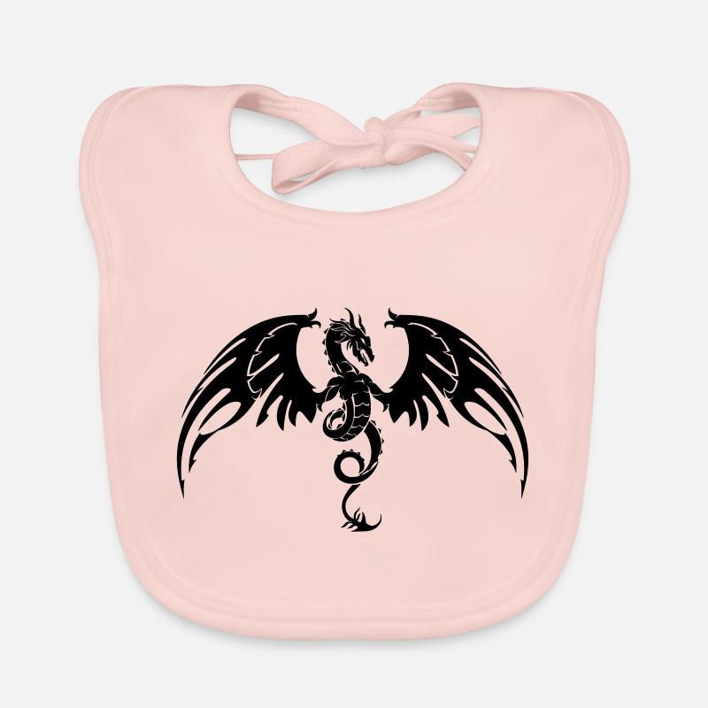 Drache Schwarz Baby Bio-Lätzchen