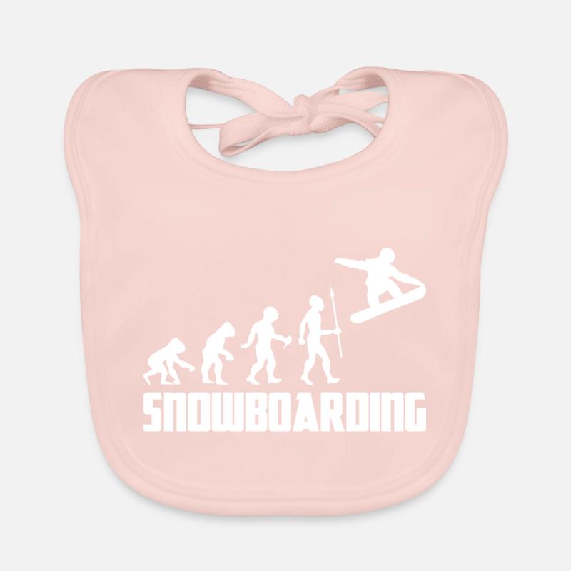 Snowboarding Snowboarder Winter Evolution Neve - Bavaglino ecologico per neonato - rosa