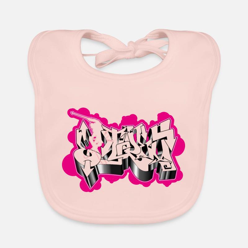 Extrem Graffiti - Baby Bio-Lätzchen - Rose