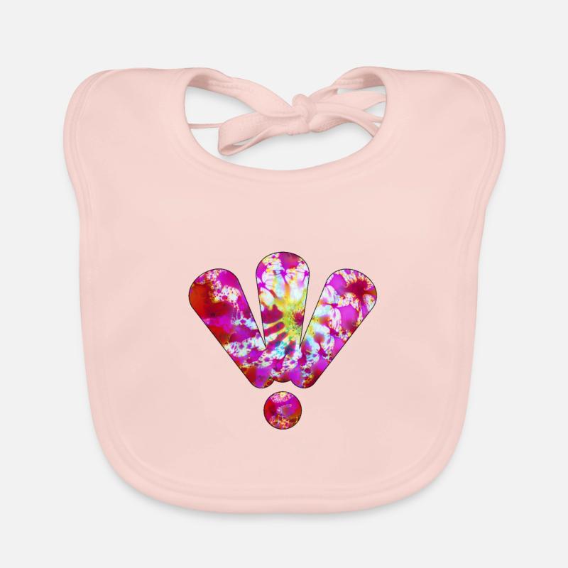 Three exclamation points purple Organic Baby Bibs