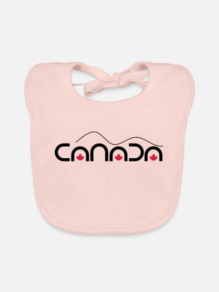 Canada Kanada Ahornblatt - Baby Bio-Lätzchen - Rose - Vorne