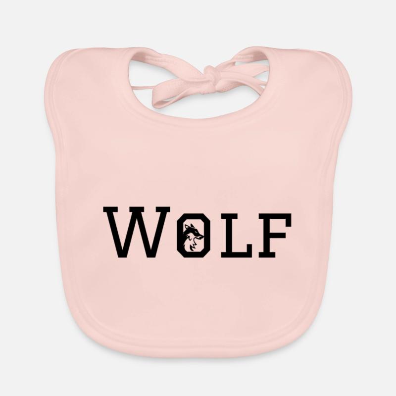 loup s - Bavoir bio Bébé - rose