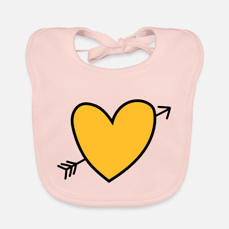 Hjerte Hagesmække af økologisk bomuld