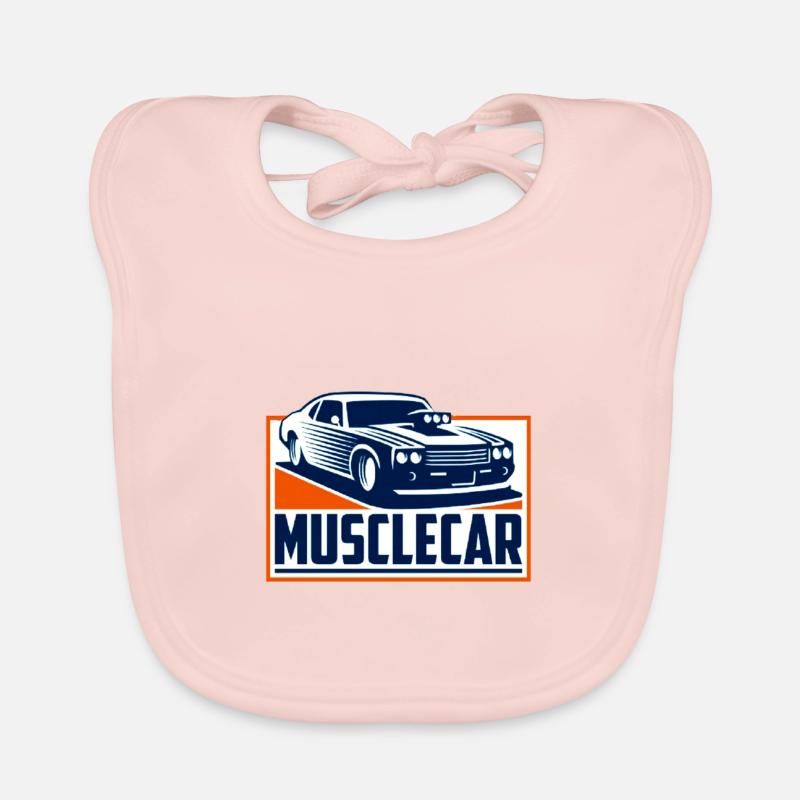 muscle car Organic Baby Bibs