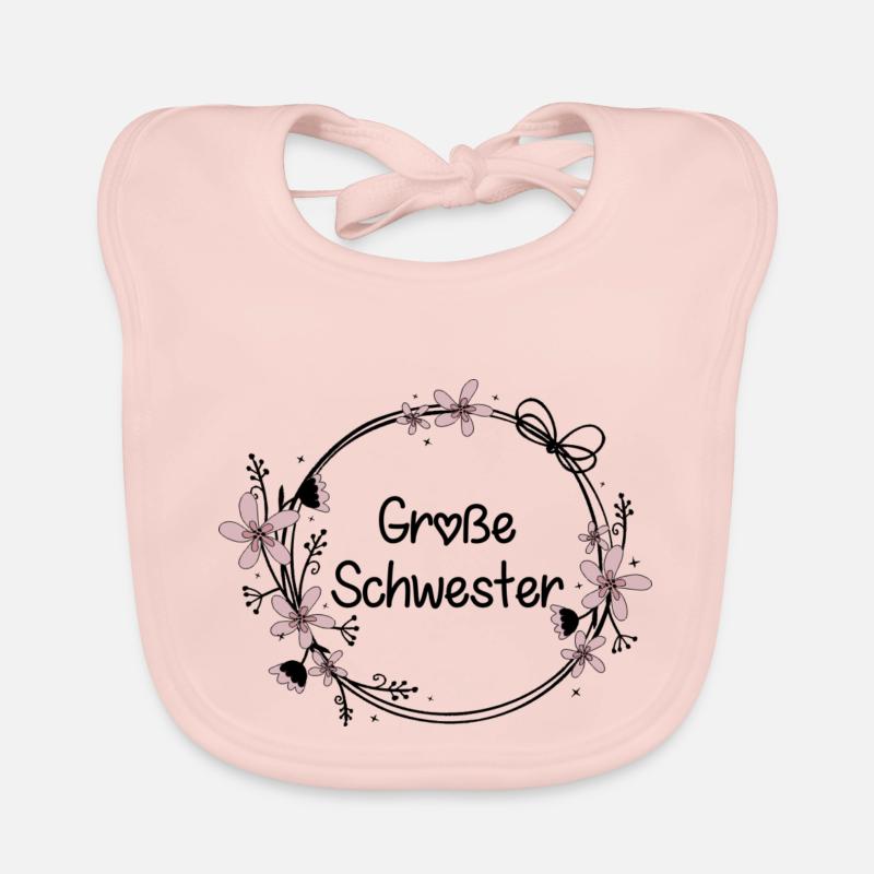 Große Schwester - Baby Bio-Lätzchen - Rose