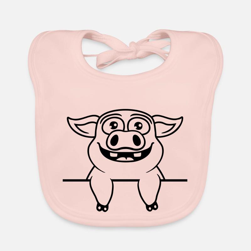 Funny stable pig comic Organic Baby Bibs