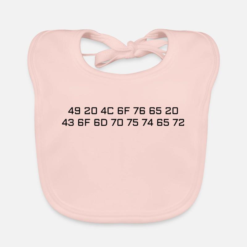 I Love Computer (ASCII HEX) Organic Baby Bibs
