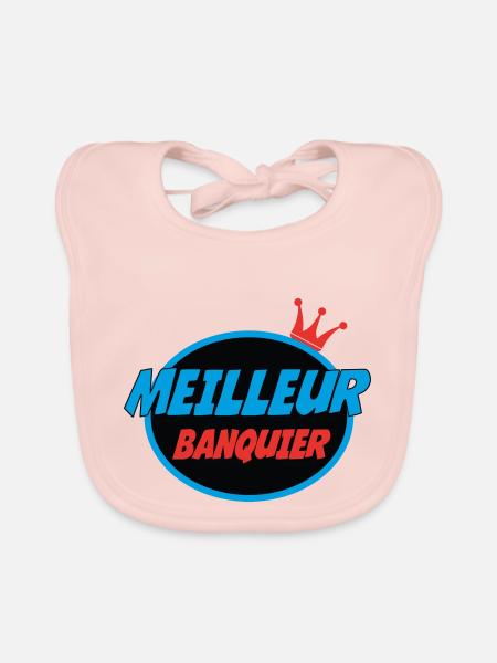 MEILLEUR BANQUIER - Bavoir bio Bébé - rose - Devant