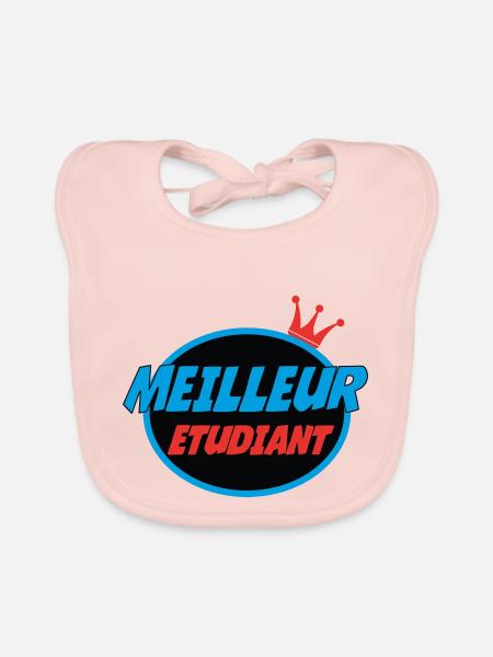 BESTER STUDENT - Baby Bio-Lätzchen - Rose - Vorne