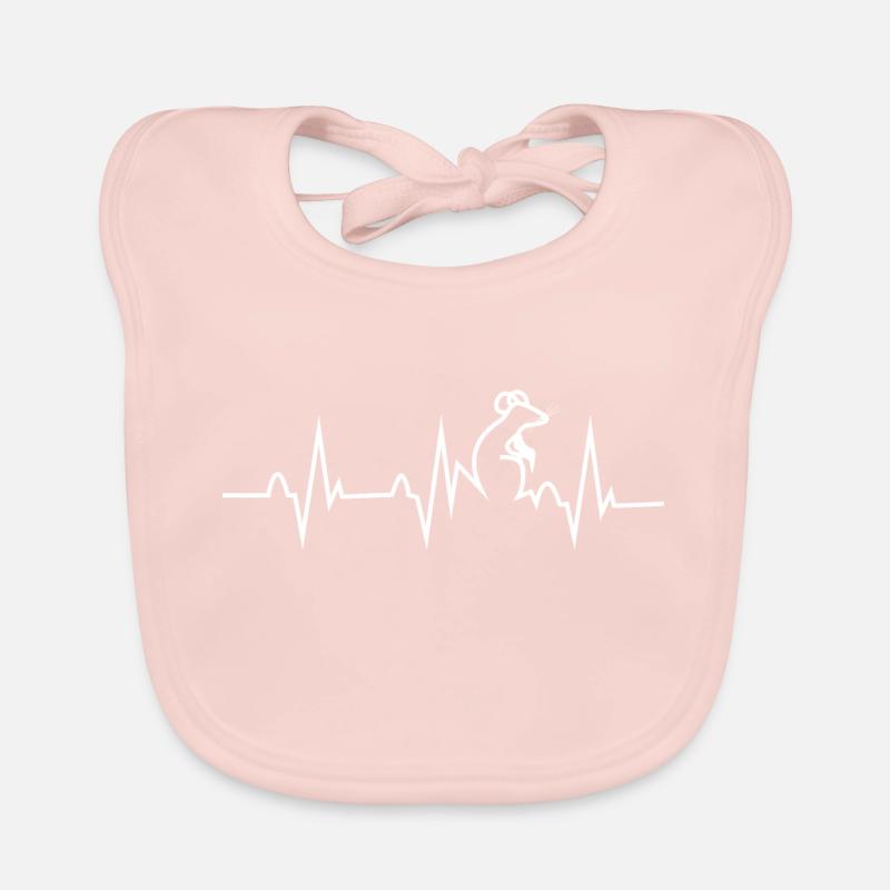Heartbeat Rattenfaenger, white Organic Baby Bibs