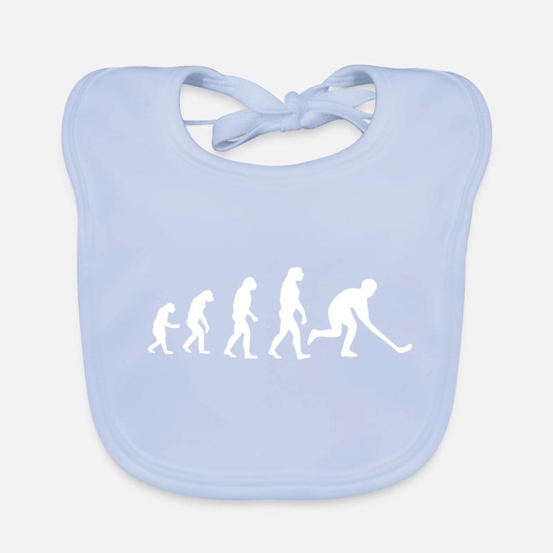 Idée de cadeau Hockey Design Evolution Blanc Bavoir bio Bébé
