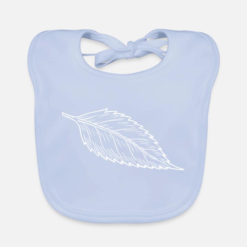 Feuille d’arbre, blanc Bavoir bio Bébé