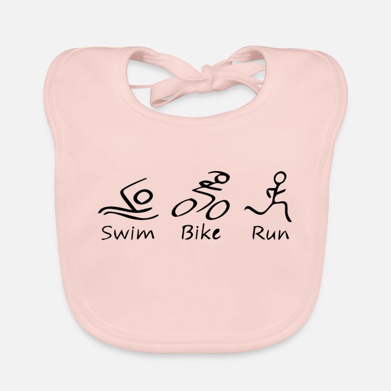 Triathlon - Bavoir bio Bébé - rose
