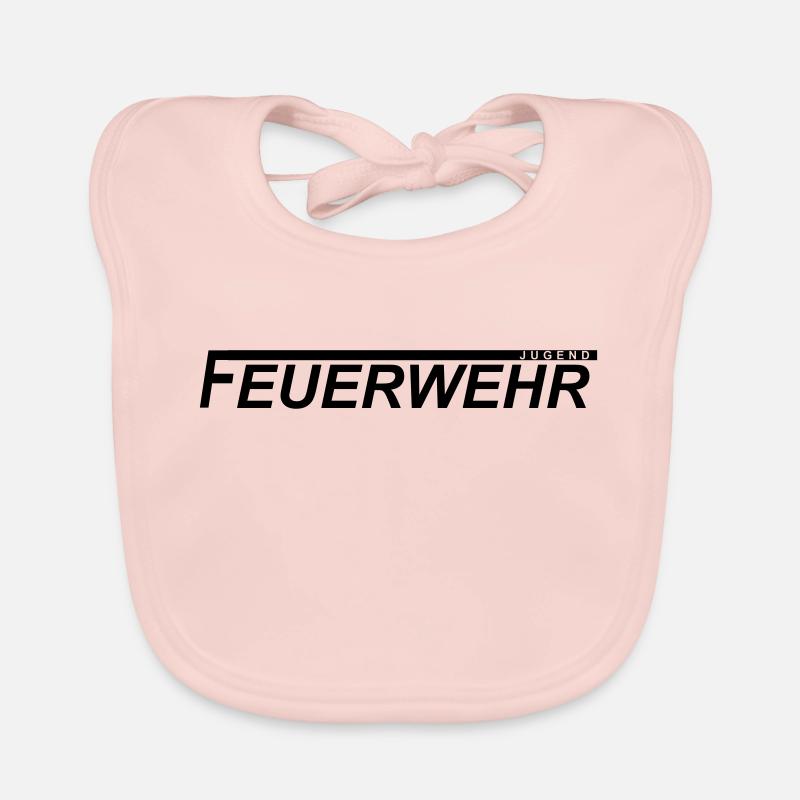 Jugendfeuerwehrlogo mit langem F Baby Bio-Lätzchen