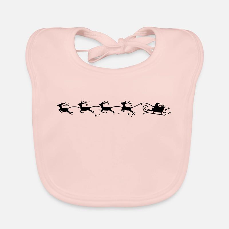 Weihnachten - Schlitten Elche Baby Bio-Lätzchen