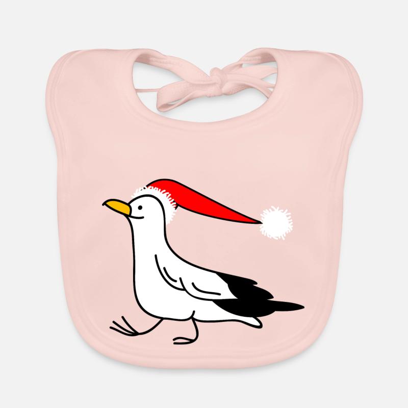 Weihnachtsmöwe - Baby Bio-Lätzchen - Rose