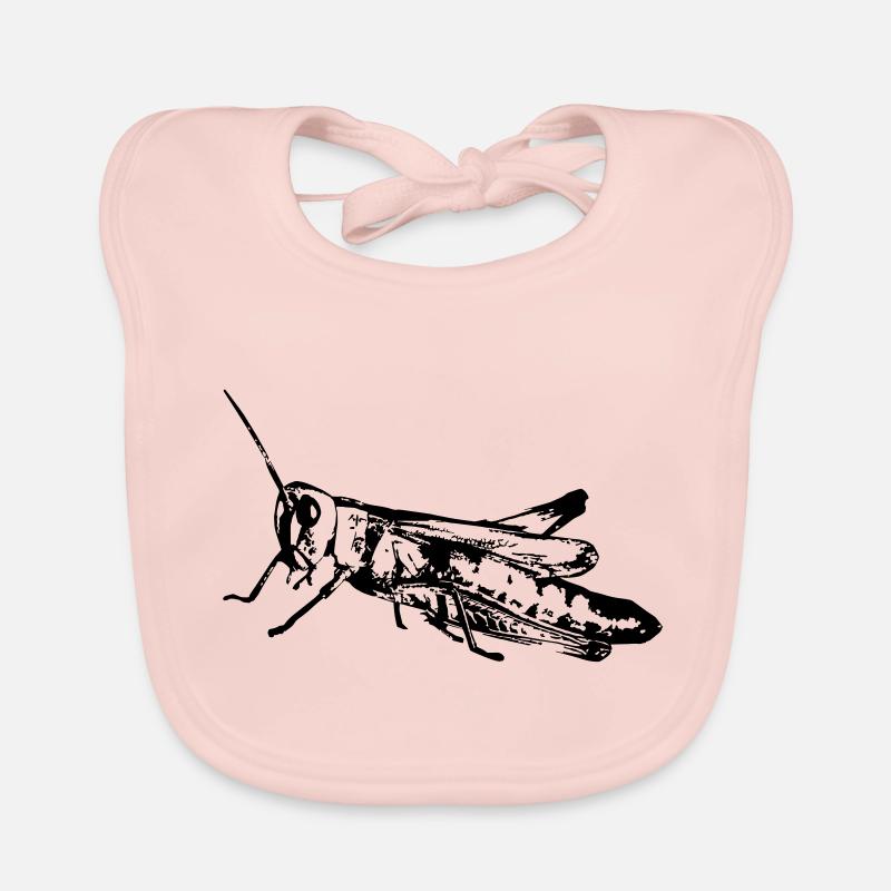 Grasshopper / Grashüpfer - Baby Bio-Lätzchen - Rose