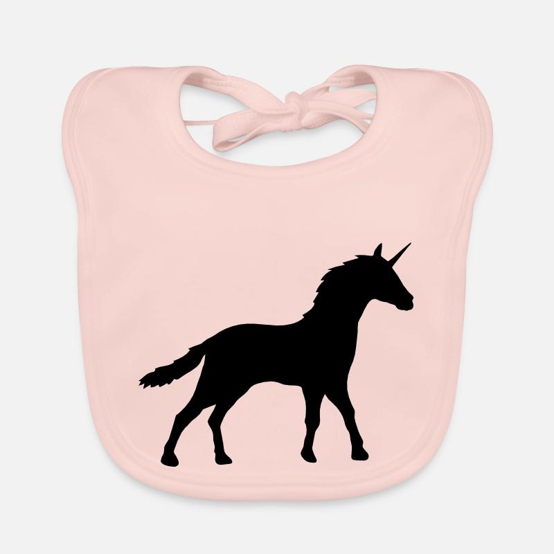 Silhouette Unicorn Outline Shadow Organic Baby Bibs