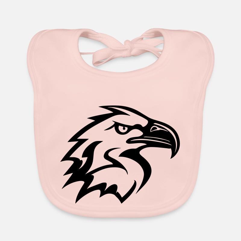 stylized eagle head in profile Organic Baby Bibs