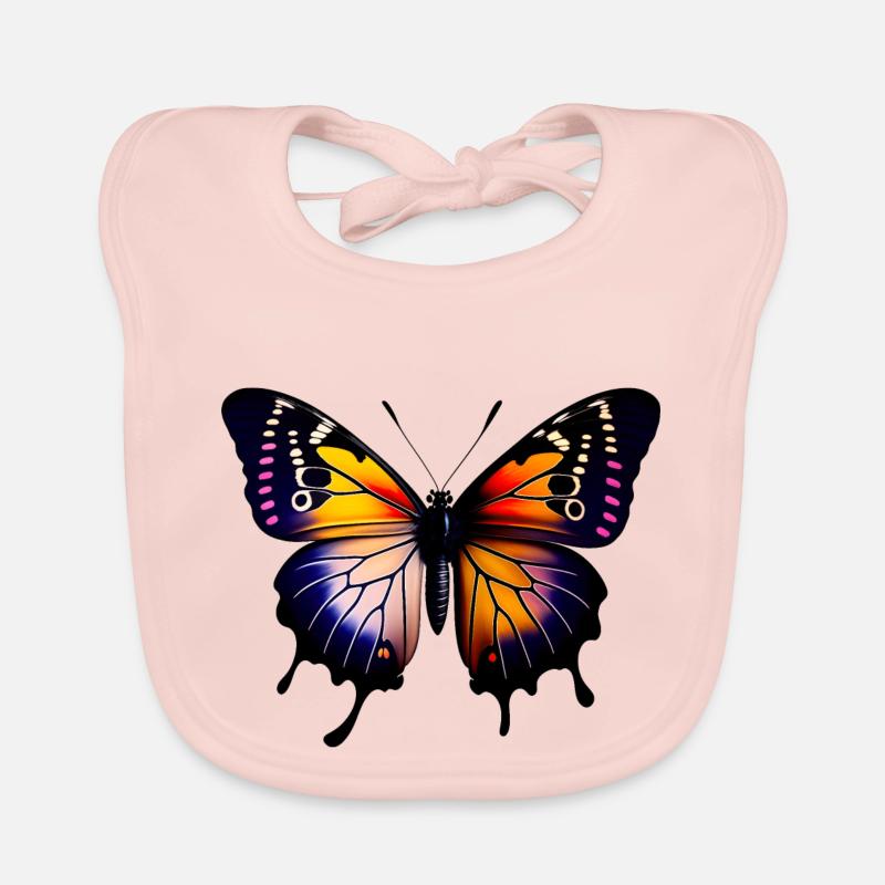 Papillon multicolore Bavoir bio Bébé