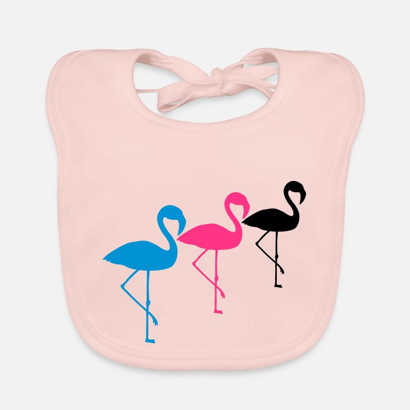 crew team 3 friends silhouette outline flamingo cli Organic Baby Bibs