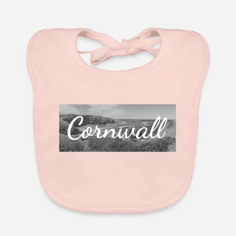 Retro Lettering at a Cornwall Beach England Baby Bio-Lätzchen