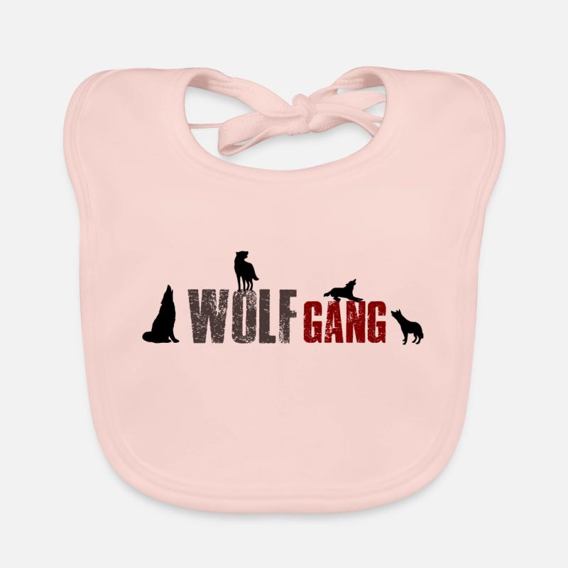 Wolfgang- Wolf Gang 2 Name oder Tiergruppe? Baby Bio-Lätzchen