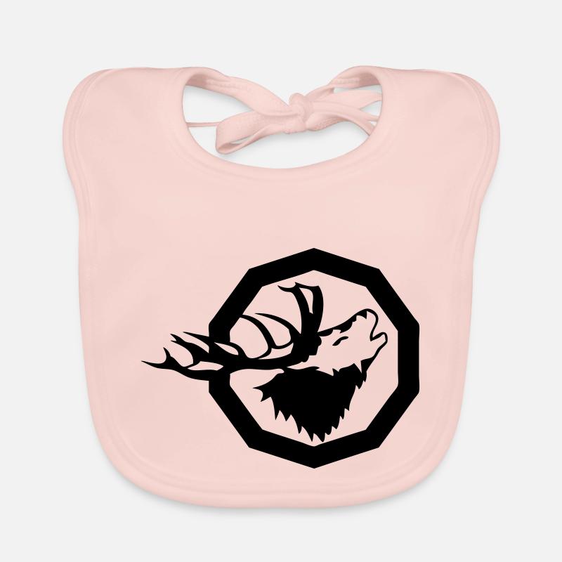cerf logo chasse Bavoir bio Bébé