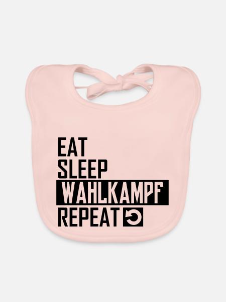 eat sleep wahlkampf repeat - Baby Bio-Lätzchen - Rose - Vorne