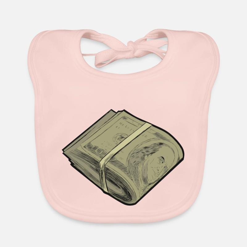 Dollar roll currency bundle design Organic Baby Bibs