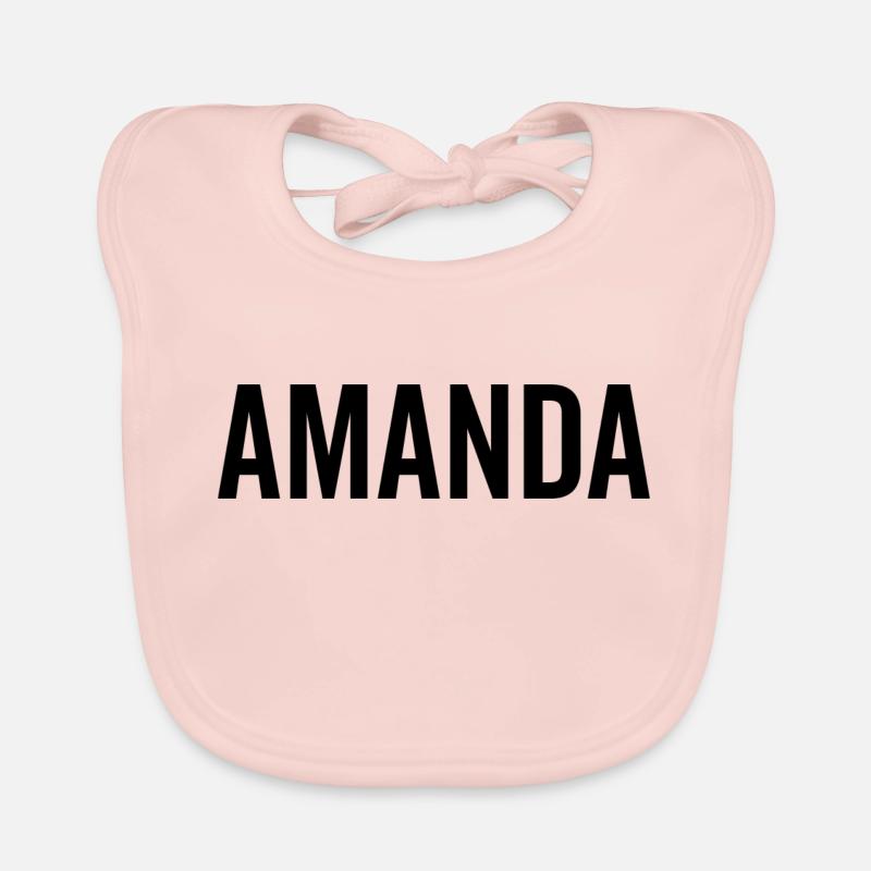 Amanda Custom Name Schriftart Text Geburtstag Baby Bio-Lätzchen