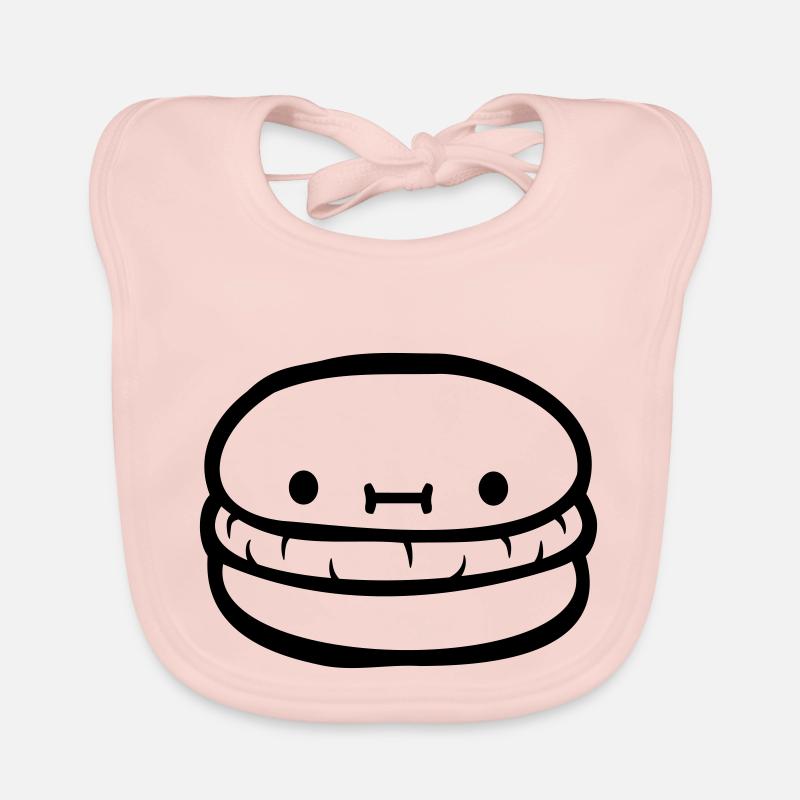 Burger cute face Organic Baby Bibs