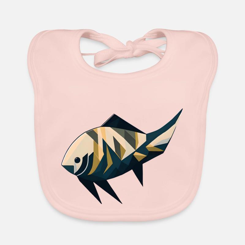 Poisson minimaliste - Bavoir bio Bébé - rose