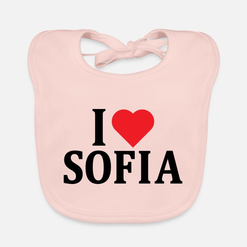 t-shirt I love Sofia t-shirt gift idea Organic Baby Bibs