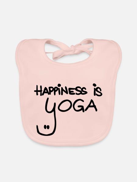 happiness is yoga - Baby Bio-Lätzchen - Rose - Vorne