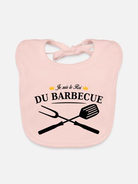 roi du barbecue - Bavoir bio Bébé - rose - Devant