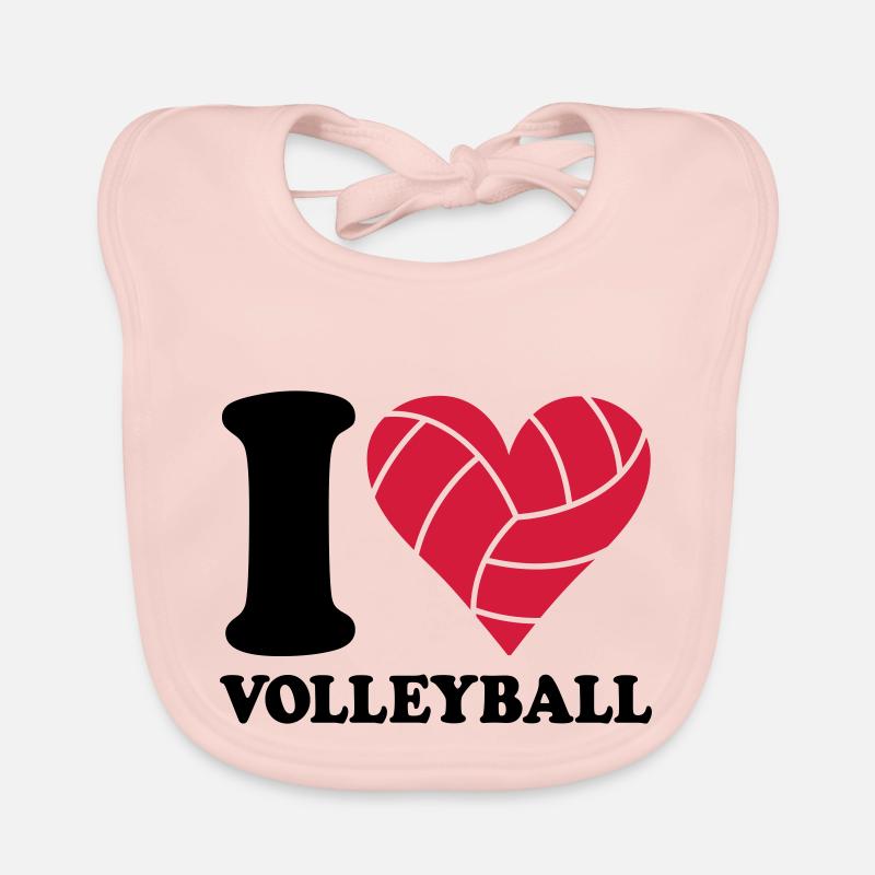 I love Volleyball - Baby Bio-Lätzchen - Rose