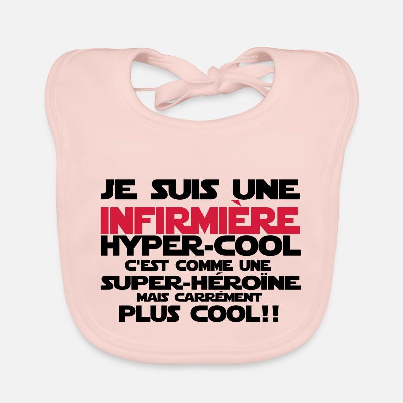 une infirmière hyper-cool - Bavoir bio Bébé - rose