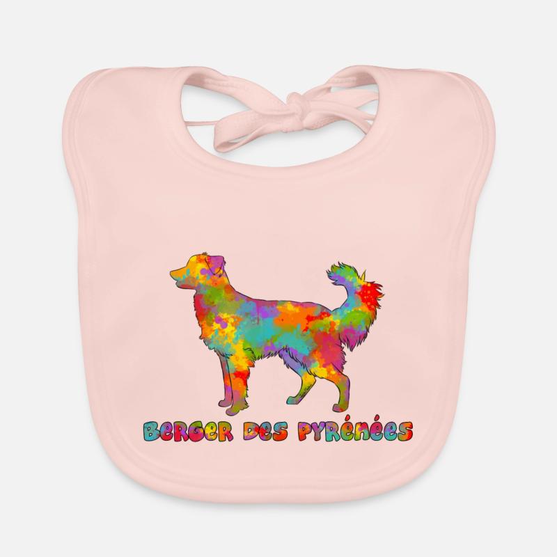 Pyrenean Shepherd Multicolor Gesicht rasiert Baby Bio-Lätzchen