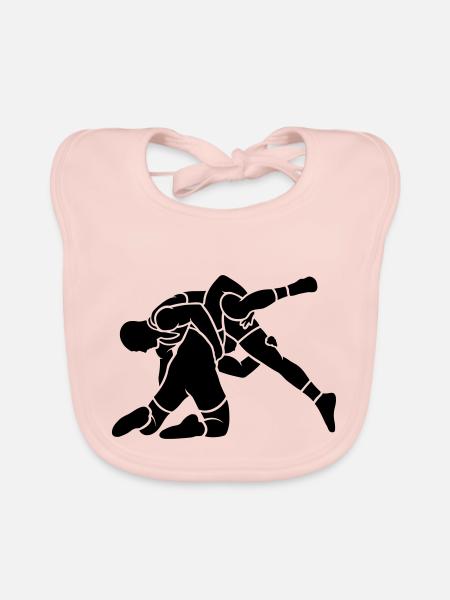 wrestling throw - Organic Baby Bibs - rose - Front