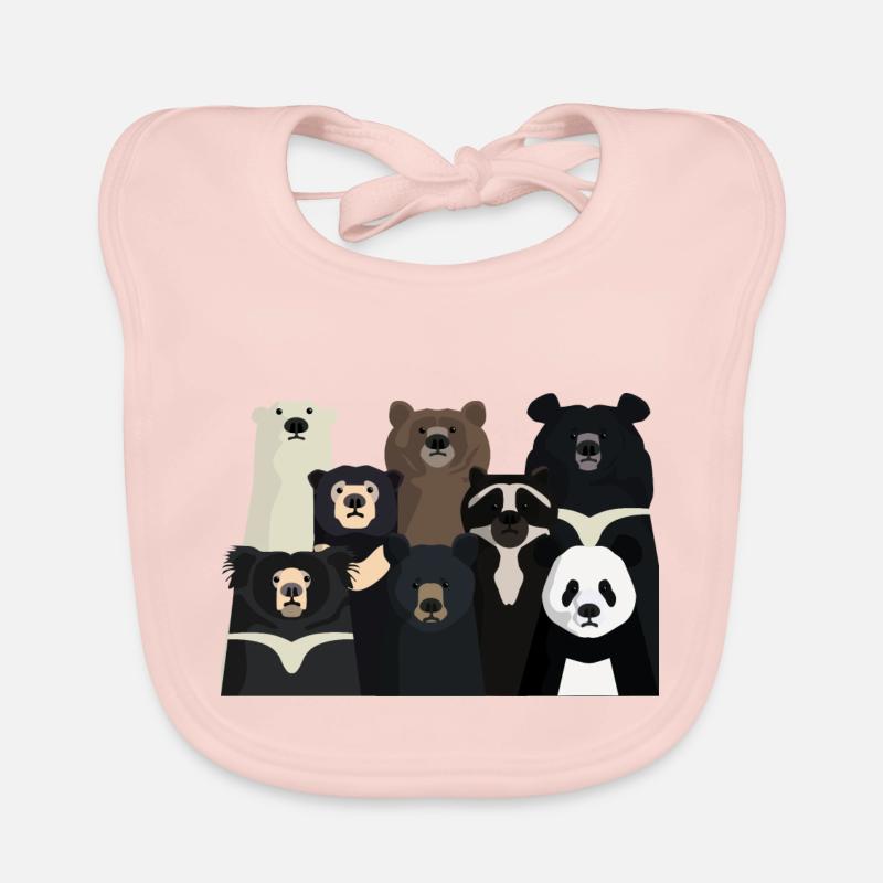 Ours du Monde - Bavoir bio Bébé - rose