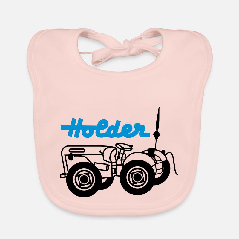 Holder mit Schriftzug - Baby Bio-Lätzchen - Rose