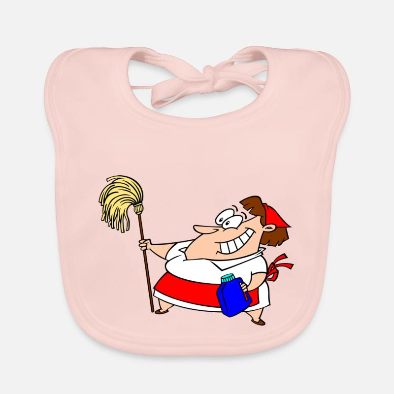 femme de ménage - Bavoir bio Bébé - rose