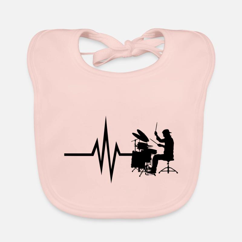 Mon cœur bat pour les percussions - Drum Instrument Bavoir bio Bébé