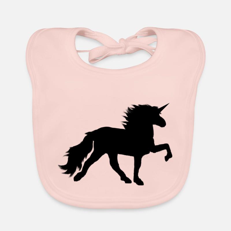 Einhorntoelter schwarz Baby Bio-Lätzchen