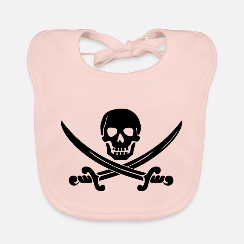 Skull saber pirate Organic Baby Bibs